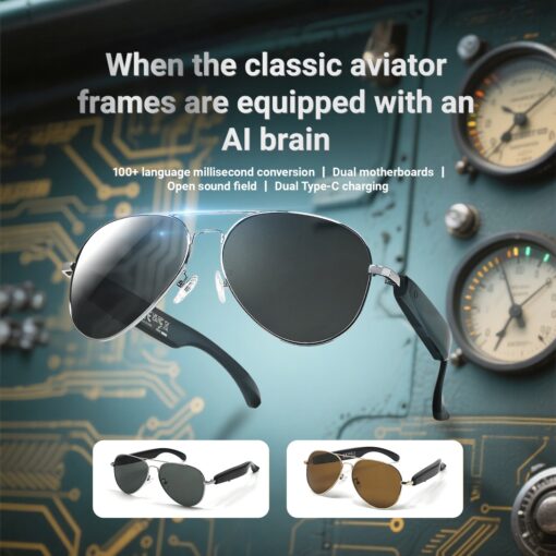 AI Smart Glasses Translate 100 Languages Voice Assistant Call Music Navigation Magnetic Charging Metal Frame Remote Photography - Image 7