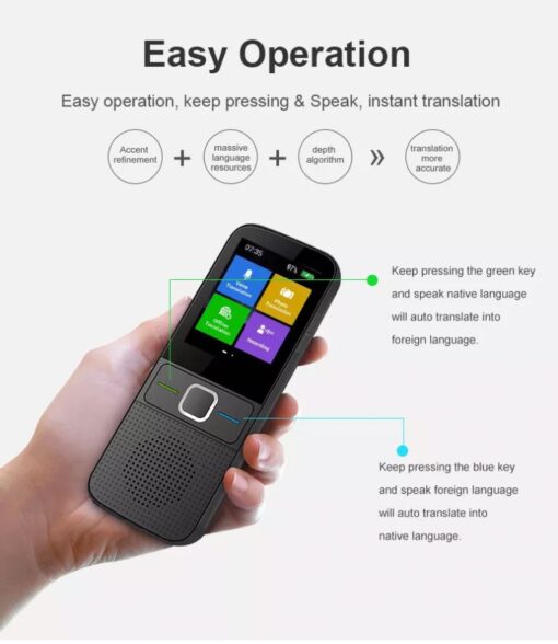 2022 Language Translator Devicet 127 Languages AI Voice Translator 3.0 Inch Touchscreen Shenzhen Intelligent Voice Translator - Image 3