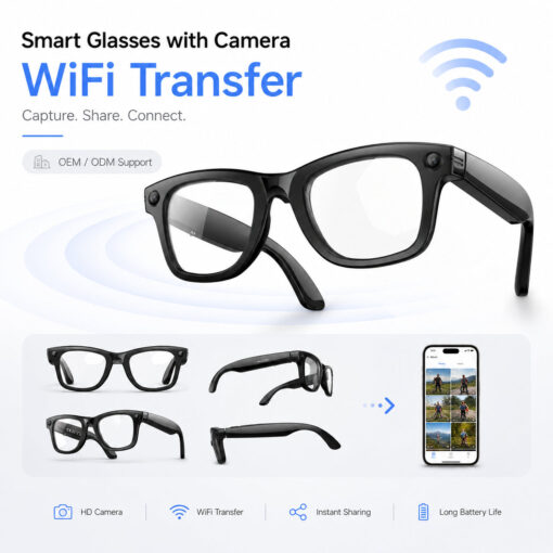 290Mah AI Smart Glasses Voice Wake up Lightweight Smart Glasses With Camera 4K Real Time Capture Translation - Image 9