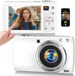 New 8K 88MP Digital Camera for Photography with WiFi Front Rear Lens  Autofocus Touch ScreenVlogging Camera for YouTube & Travel