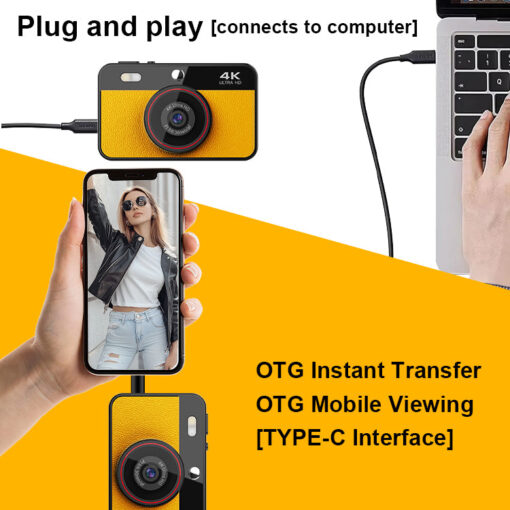 OEM&ODM PU Leather Pattern Ultra-thin Digital Camera with 8MP Sensor 4K Video AI Effect Wifi Function for Your Style Camera - Image 8