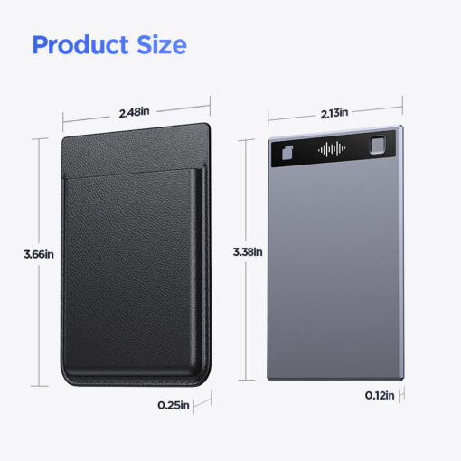 Customize Credit Card Style Voice Recorder with Real Time AI Transcription Multilingual Translation and Magnetic Protective Case - Image 2