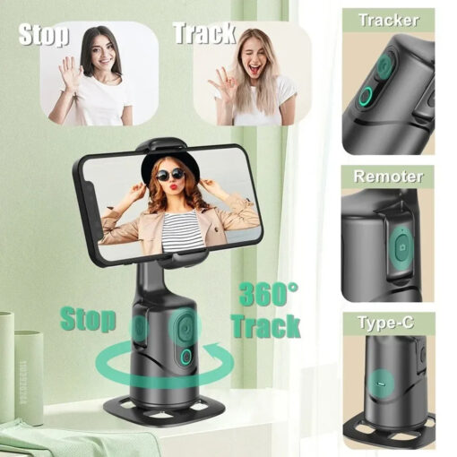 Q12 Auto Face Tracking Gimbal Smartphone Holder 360 Rotation Wireless Control Gesture-activated Selfie Stick Tripod Built-In - Image 6