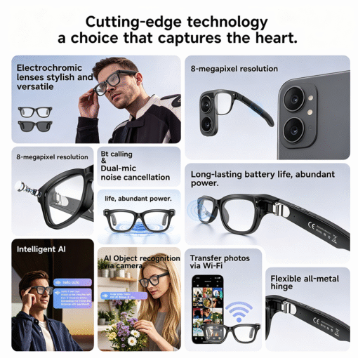 W711 AI Smart Glasses 4K Dual Camera Magnetic Charging Photo Video Translation Real Time Voice Assistant Travel Eyewear - Image 7