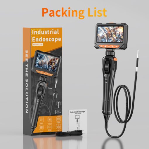 GVDA 360 Degree Articulating Borescope 4.3 Inch 6.2mm Lens Monitor Mechanical Inspection Camera Industrial Endoscope IP67 Rated - Image 4