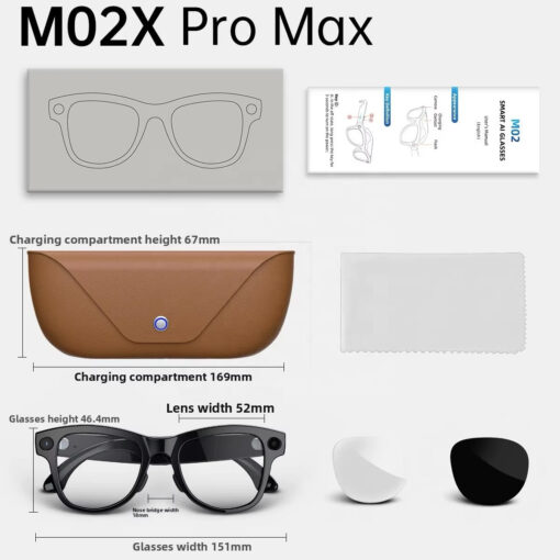 Recording AI Glasses  M02X Pro Max Smart AI Glasses 1300W HD Camera 4G Built-in Storage WIFI Transmission Outdoor - Image 4