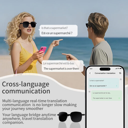 Smart Sunglasses Photo Video Recording Antil-Blue Intelligent Eye Glasses AI Translator Audio WIFI Smart Glasses with Camera - Image 3