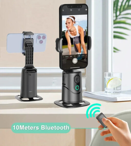 Q12 Auto Face Tracking Gimbal Smartphone Holder 360 Rotation Wireless Control Gesture-activated Selfie Stick Tripod Built-In - Image 3