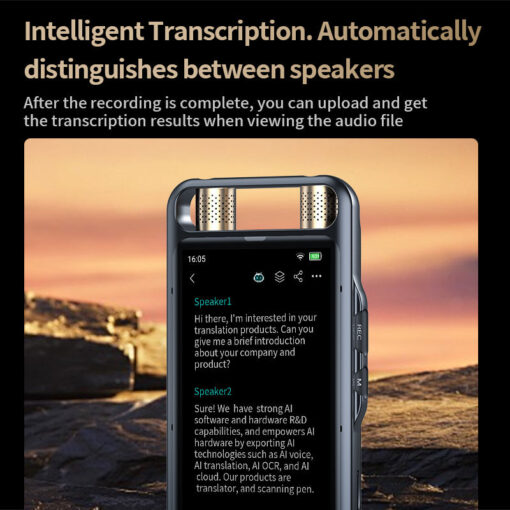 M5 64GB Card Digital Voice Recorder AI Full Touchscreen Audio Recorder Device for Meetings Lectures Text Summary Playback - Image 4