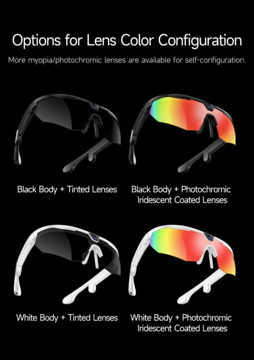 Hot Sale Outdoor AI Fashion Smart Glasses for Riding 1200P Video Recording Real-time Translation IP66 Waterproof 8 Hours Music - Image 4