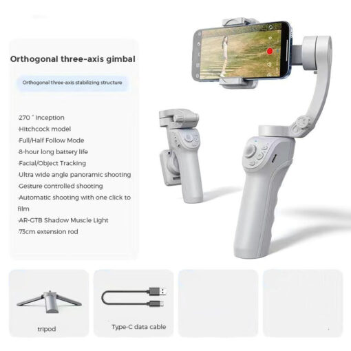 Intelligent AI Gimbal Handheld Three-Axis Anti-Shake Stabilizer with Face Recognition for Mobile Phones - Image 4