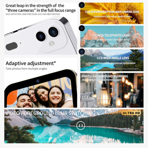 HD 4K/64MP Triple Lens Autofocus Digital Camera Kit 3.0 Touch Screen 16X Zoom CMOS/CCD Flash Live Broadcast 3600mAh Battery - Image 2