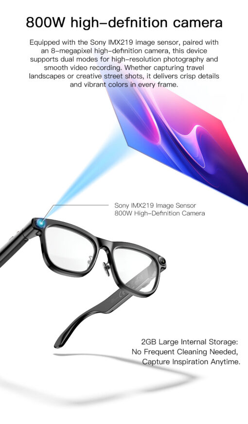 M08T All-in-one Smart Audio Eyewear 1080P IP68 Waterproof Photo/Video Shooting Voice Recorder AI Assistant Hands-free Glasses - Image 4