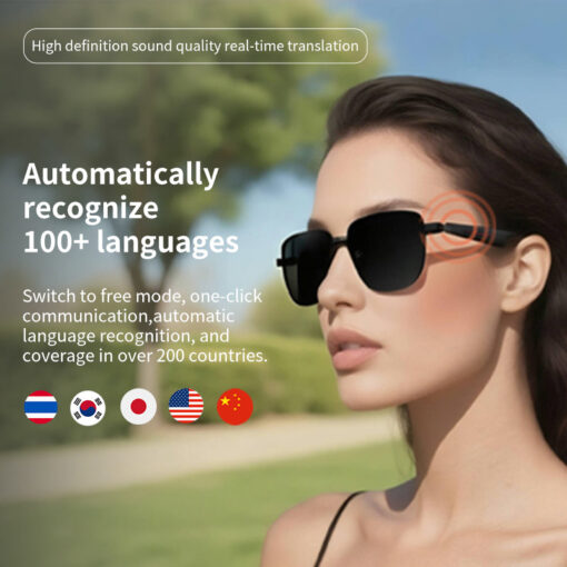 Smart Sunglasses Photo Video Recording Antil-Blue Intelligent Eye Glasses AI Translator Audio WIFI Smart Glasses with Camera - Image 2