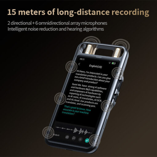 M5 64GB Card Digital Voice Recorder AI Full Touchscreen Audio Recorder Device for Meetings Lectures Text Summary Playback - Image 5