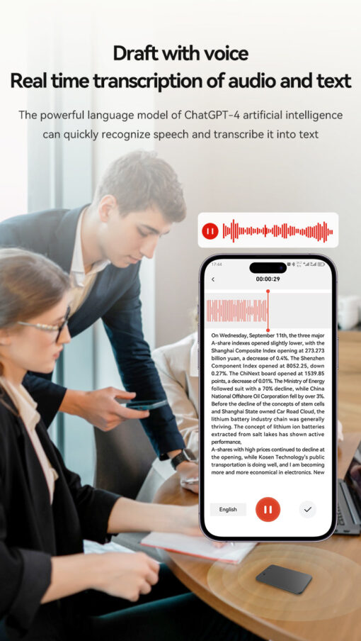 Plaud AI Voice Recorder App Control Transcribe & Summarize Empowered by ChatGPT Support 107 Languages Audio Recorder - Image 4