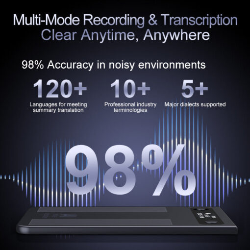 T8 FS AI ChatGPT-4 App Voice Recorder BT Activated WAV One-click Recording Transcribe Summarize Language Translation Smart Metal - Image 7