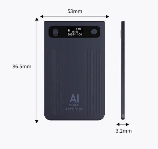 T8 FS AI ChatGPT-4 App Voice Recorder BT Activated WAV One-click Recording Transcribe Summarize Language Translation Smart Metal - Image 4