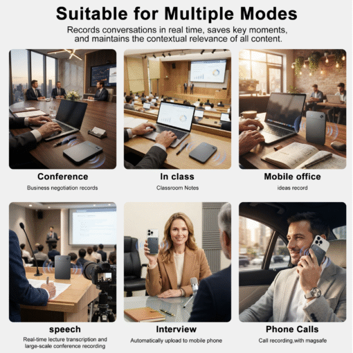 AI Voice Recorder for Transcription Conference AI Voice Assistant Device for Summary Mind Map Meeting AI Note Taker With Magsafe - Image 5