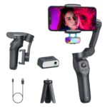 Factory Direct L7Cpro AI RGB Foldable Handheld Stabilizer Gimbal with AI Face Tracking Module Compatible iPhone 12 Mobile Phones