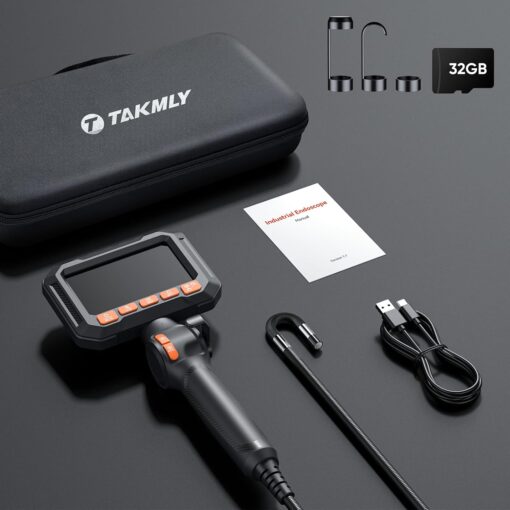 Z90 Portable Industrial Endoscope Professional 2-Ways 360 Steering Articulating Inspection Borescope Mini Camera HD Light Source - Image 5