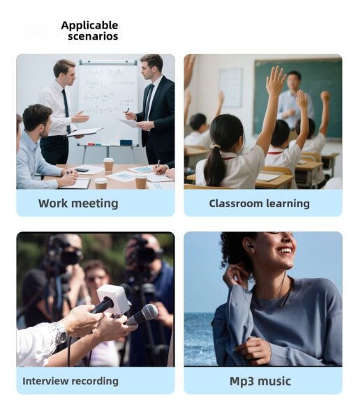 New Portable HD Noise-canceling Voice Recorder Note-taking Function One-key Recording Meetings USB 2.0 WMA Format Compact Easy - Image 6