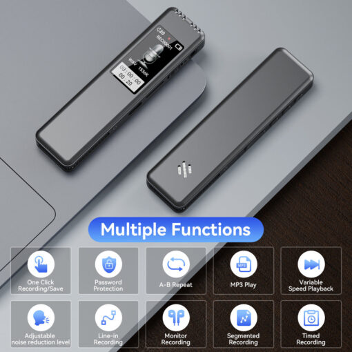 Professional  HD Noise Reduction One-Touch RecordingVoice Recorder for Meetings Lectures and Student Use - Image 3