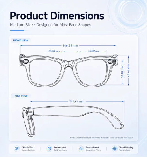290Mah AI Smart Glasses Voice Wake up Lightweight Smart Glasses With Camera 4K Real Time Capture Translation - Image 8