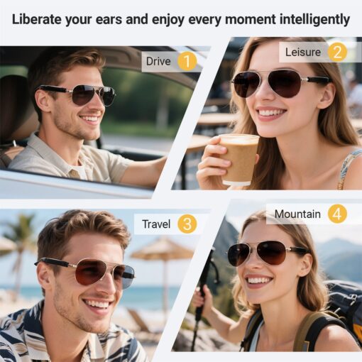 AI Smart Glasses Translate 100 Languages Voice Assistant Call Music Navigation Magnetic Charging Metal Frame Remote Photography - Image 4