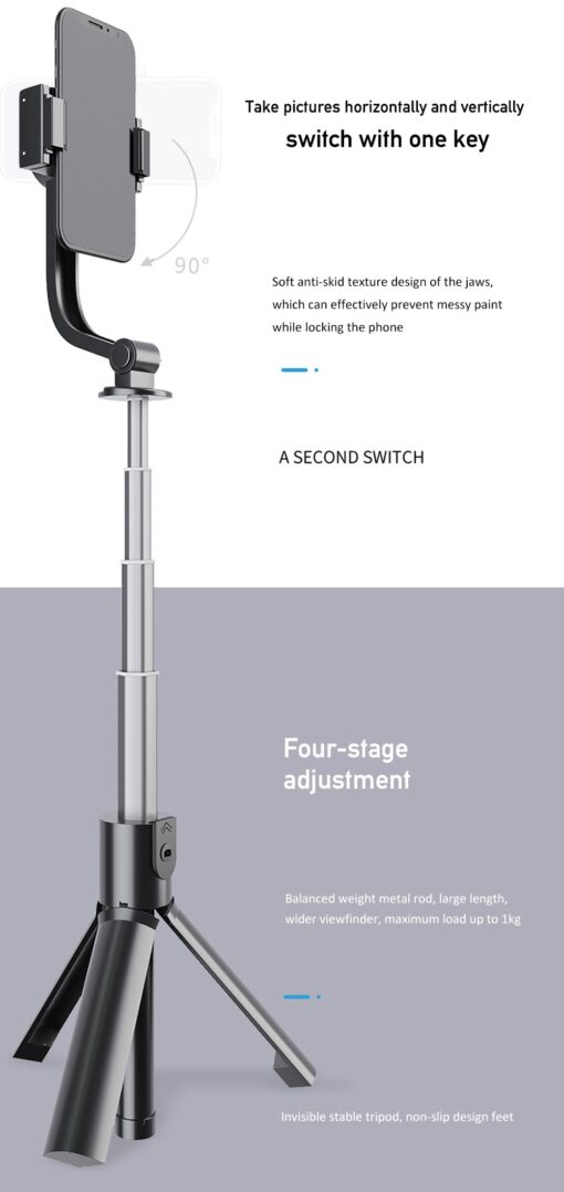 Single Axis Wireless Handheld Gimbal H5 Stabilizer Anti-Shake Tripod Bracket Smartphone Camera Action Handheld Gimbal Stabilizer - Image 5