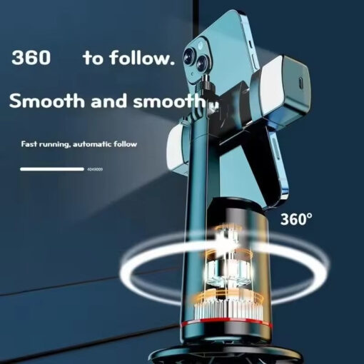 360° Rotating Smartphone Gimbal Stabilizer with Face Tracking & Remote Shooter - Auto Selfie Stick for Live Streaming/Vlogging - Image 5