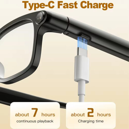 M08  AI Smart Glasses Camera Illumination Color Change Bluetooth Call AI Dialogue Translation Smart Glasses - Image 3