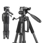 56 Inches SAB234 Aluminum Camera Tripod and 3-Way Swivel Pan Head for DSLR Camera DV Video Camcorder Load up to 4KG