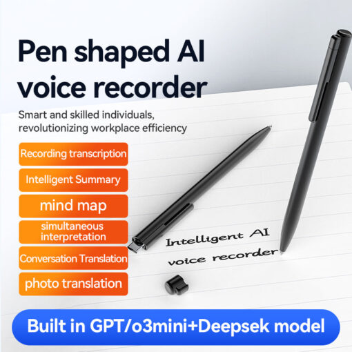 AI Voice Recorder Pen Aluminum Alloy Writing Pen, Lithium Battery Meeting Recorder with Transcription Translation AI Note Taker - Image 4
