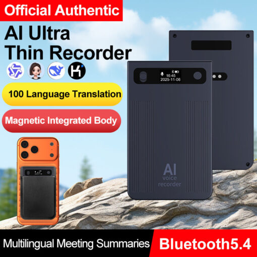T8 FS AI ChatGPT-4 App Voice Recorder BT Activated WAV One-click Recording Transcribe Summarize Language Translation Smart Metal - Image 3
