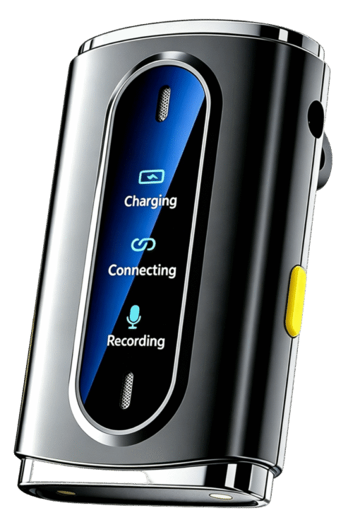 SHUNQI Wearable Clip AI Voice Recorder on Lapel Microphone Real Time Transcription Dictaphone for Meetings Interviews Lectures - Image 4