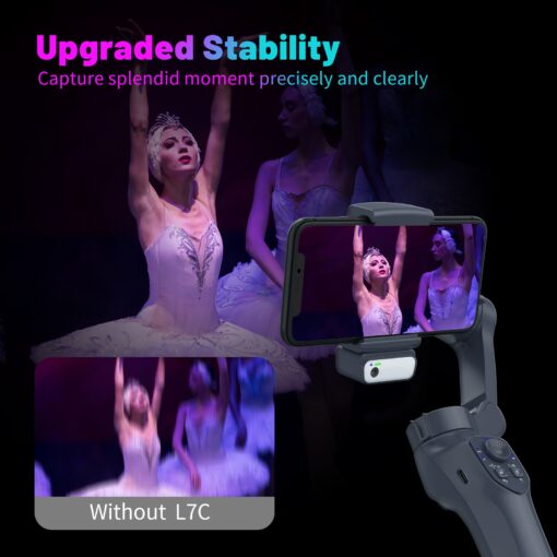 Factory Direct L7Cpro AI RGB Foldable Handheld Stabilizer Gimbal with AI Face Tracking Module Compatible iPhone 12 Mobile Phones - Image 6
