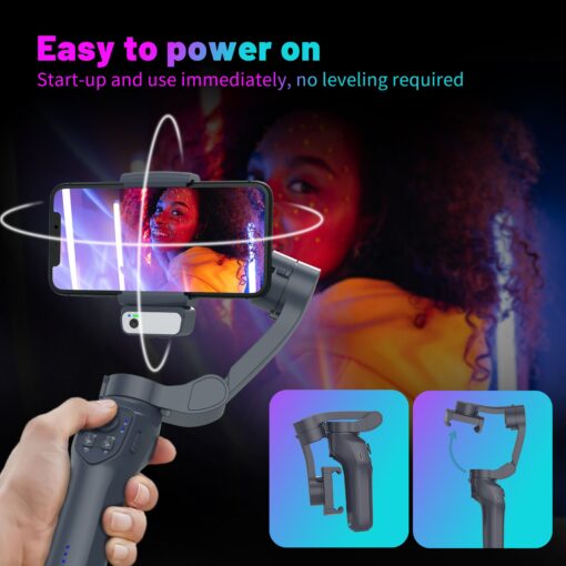 Factory Direct L7Cpro AI RGB Foldable Handheld Stabilizer Gimbal with AI Face Tracking Module Compatible iPhone 12 Mobile Phones - Image 7
