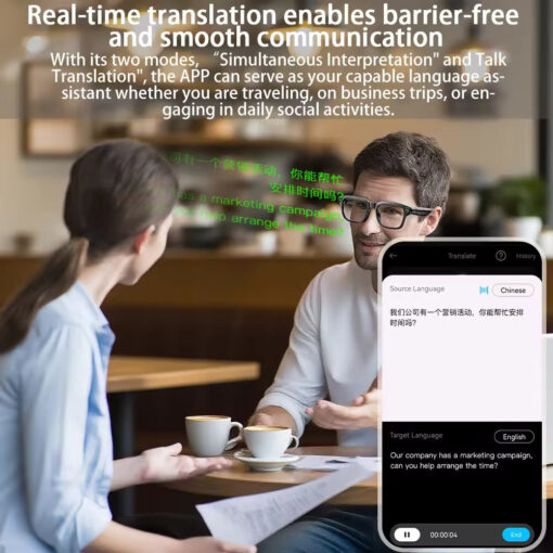 M08  AI Smart Glasses Camera Illumination Color Change Bluetooth Call AI Dialogue Translation Smart Glasses - Image 7