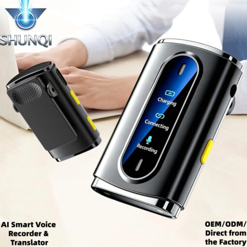 SHUNQI Wearable Clip AI Voice Recorder on Lapel Microphone Real Time Transcription Dictaphone for Meetings Interviews Lectures - Image 2