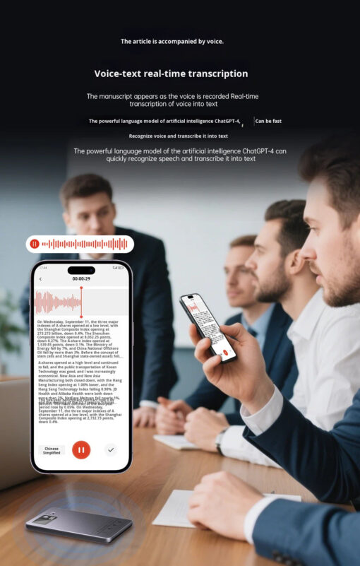 Smart Voice Activated AI Voice Recorder with Real-time Transcription Simultaneous Interpretation & AI Note Taker - Image 4