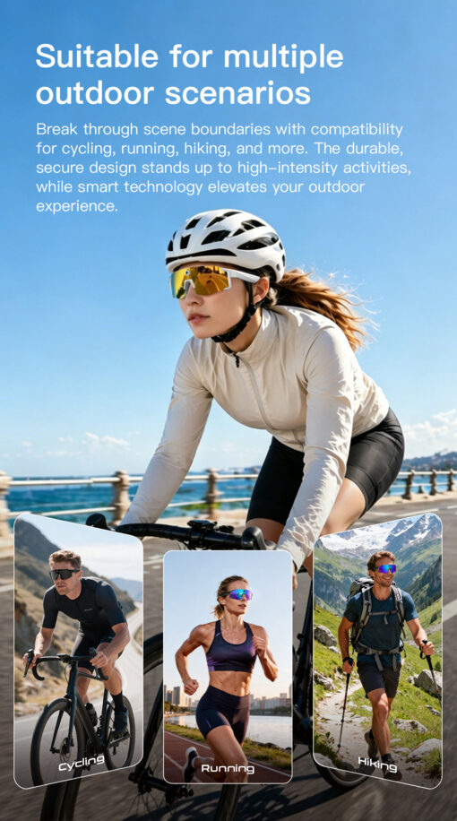 M14 AI Smart Glasses Sports Camera 8MP Video Recording Camera Open Headphones Audio AI Voice Cycling Sunglasses BT Call 4GB - Image 7