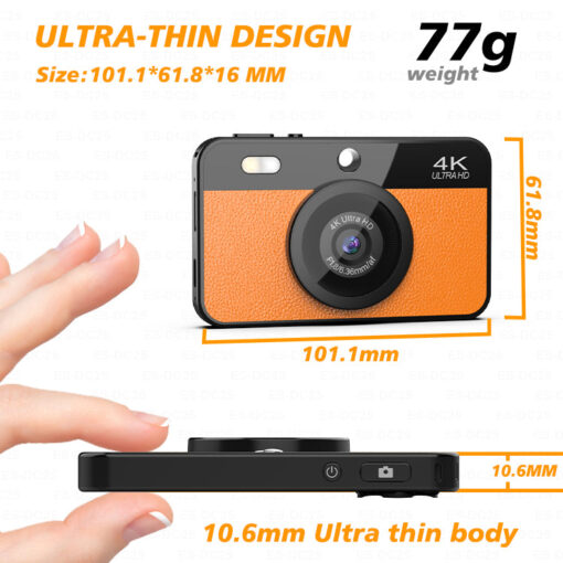 OEM&ODM PU Leather Pattern Ultra-thin Digital Camera with 8MP Sensor 4K Video AI Effect Wifi Function for Your Style Camera - Image 4