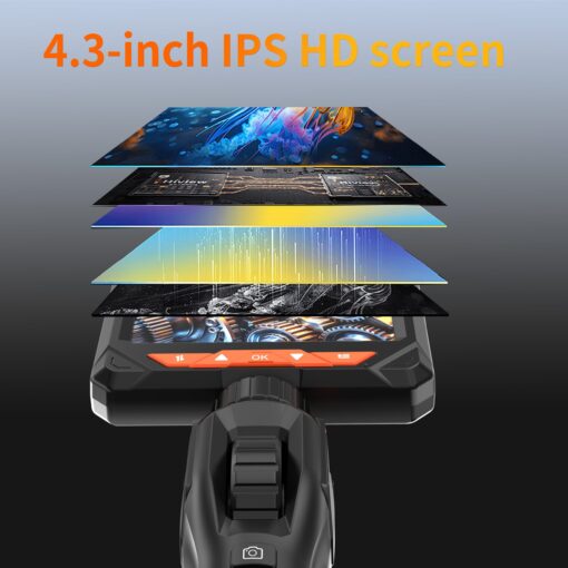 GVDA 360 Degree Articulating Borescope 4.3 Inch 6.2mm Lens Monitor Mechanical Inspection Camera Industrial Endoscope IP67 Rated - Image 2
