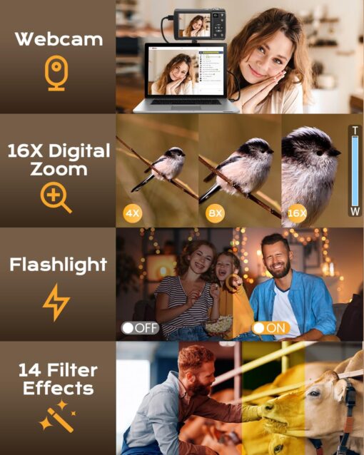 New 8K 88MP Digital Camera for Photography with WiFi Front Rear Lens  Autofocus Touch ScreenVlogging Camera for YouTube & Travel - Image 7