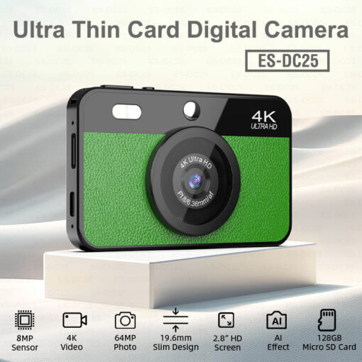 OEM&ODM PU Leather Pattern Ultra-thin Digital Camera with 8MP Sensor 4K Video AI Effect Wifi Function for Your Style Camera - Image 3