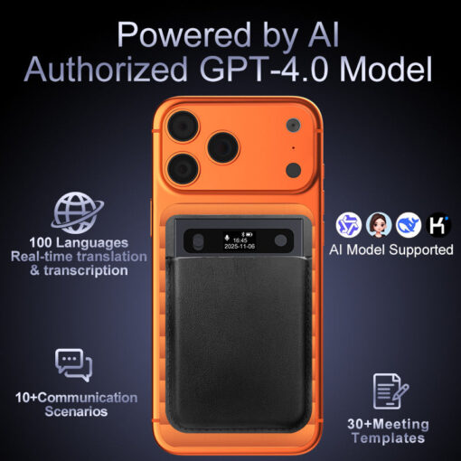 T8 FS AI ChatGPT-4 App Voice Recorder BT Activated WAV One-click Recording Transcribe Summarize Language Translation Smart Metal - Image 5