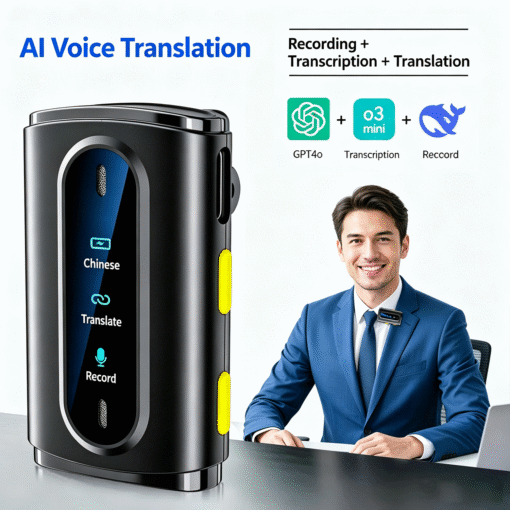 SHUNQI Wearable Clip AI Voice Recorder on Lapel Microphone Real Time Transcription Dictaphone for Meetings Interviews Lectures - Image 3