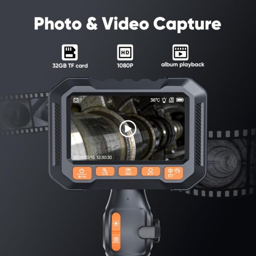 Z90 Portable Industrial Endoscope Professional 2-Ways 360 Steering Articulating Inspection Borescope Mini Camera HD Light Source - Image 2