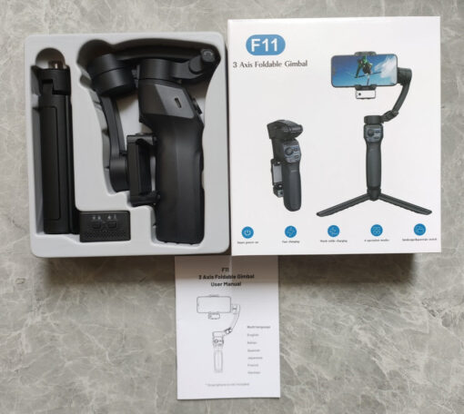 3- Smartphone Gimbal Stabilizer AI Face Tracking No App Needed with Selfie Fill Light Auto Balance Inception FPV Foldable - Image 6